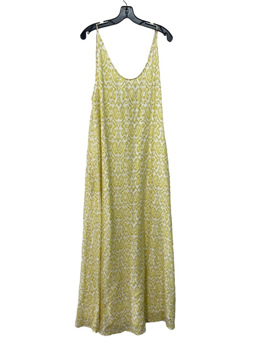 Eywasouls Size XS/S Yellow & White Cotton Sleeveless All Over Print Dress Yellow & White / XS/S