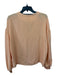 Tibi Size M Orange Silk V Neck Long Sleeve Ribbed Wrist Top Orange / M