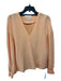 Tibi Size M Orange Silk V Neck Long Sleeve Ribbed Wrist Top Orange / M