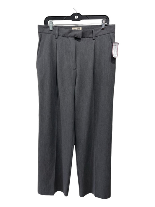 Djerf Avenue Size L Gray Polyester Blend Trouser High Rise Wide Leg Pants Gray / L