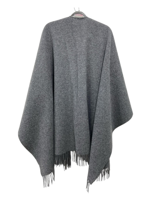 Ann Mashburn Gray Lambs Wool Heathered Frayed Shawl Wrap scarf Gray / Large