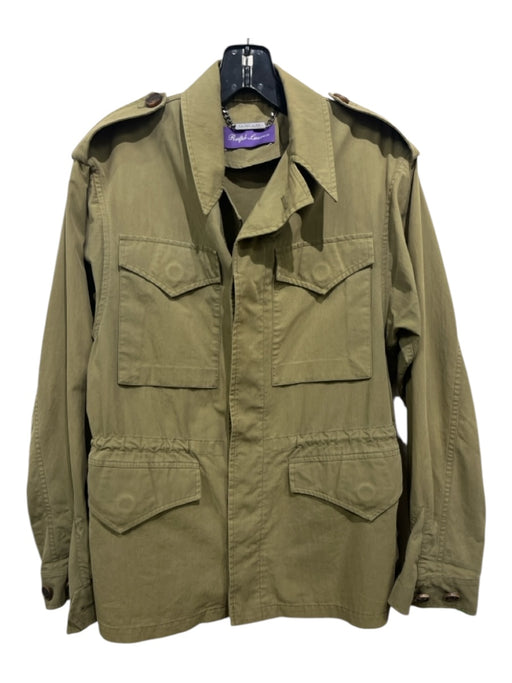 Ralph Lauren Purple Size M Olive Green Cotton Blend 4 Pocket Button Field Jacket Olive Green / M