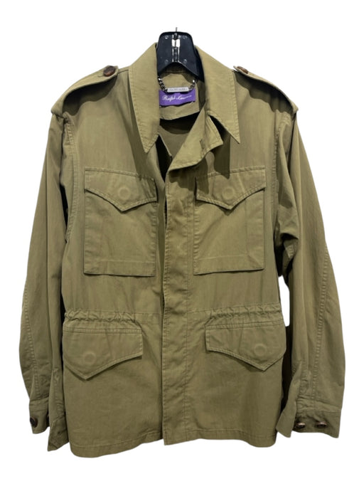 Ralph Lauren Purple Size M Olive Green Cotton Blend 4 Pocket Button Field Jacket Olive Green / M