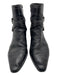 Frye Shoe Size 9.5 Black & Silver Leather Small Studs Buckle Cuban Heel Boots Black & Silver / 9.5