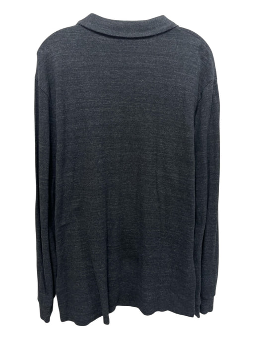 Polo Size XL Charcoal Cotton Solid Polo Men's Long Sleeve Shirt Charcoal / XL