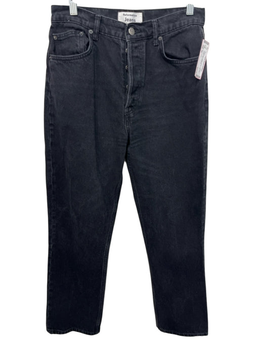 Reformation Size 29 Faded Black Cotton Denim High Rise Straight Leg Jeans Faded Black / 29