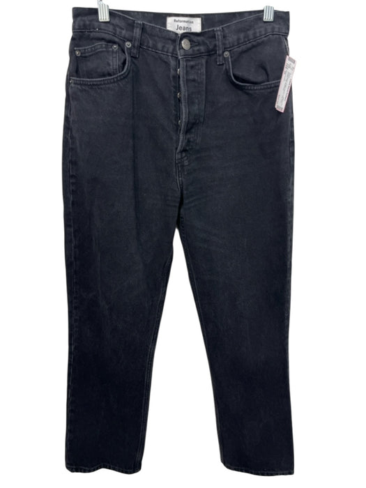 Reformation Size 29 Faded Black Cotton Denim High Rise Straight Leg Jeans Faded Black / 29