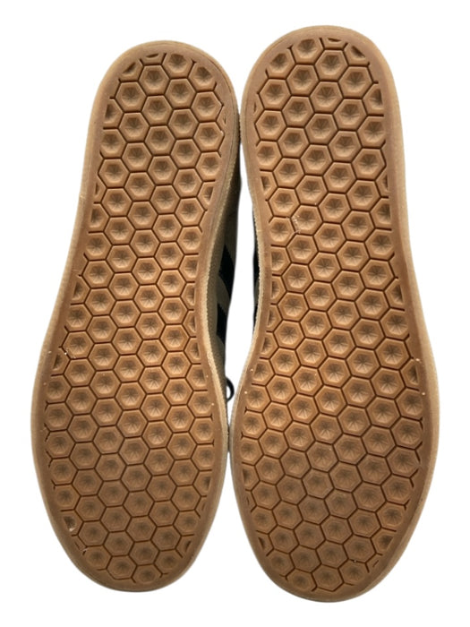 Adidas Shoe Size 8.5 Sage & Black Leather Upper Round Toe Stripes Sneakers Sage & Black / 8.5