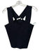 A.L.C. Size L Black Rayon Blend Thick Straps Knit Sleeveless Crop Top Black / L
