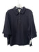 COS Size M Black Viscose Blend Short Sleeve 1/4 Button Collar Oversize Top Black / M