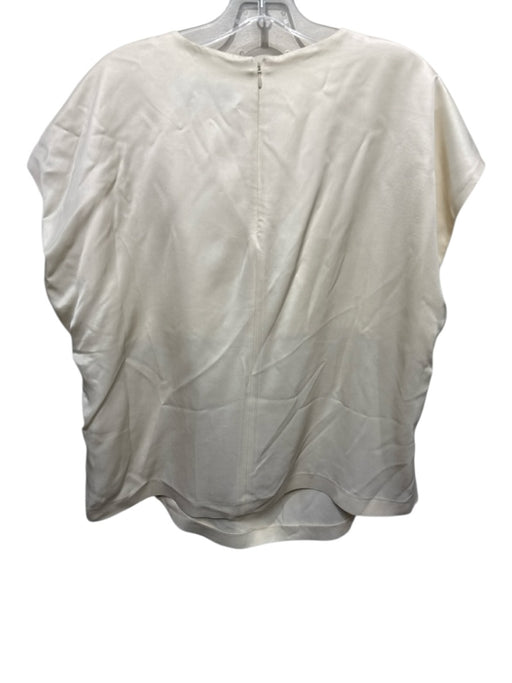 Rohe Size 42 Cream Viscose Blend Cap Sleeve Back Zip Cowl neck Boxy Top Cream / 42