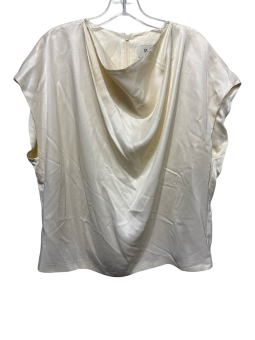 Rohe Size 42 Cream Viscose Blend Cap Sleeve Back Zip Cowl neck Boxy Top Cream / 42
