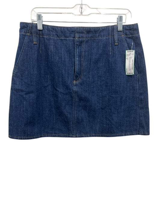 J. Crew Size 30 Med Dark Wash Cotton Denim Zip & Hook Closure Darted Mini Skirt Med Dark Wash / 30