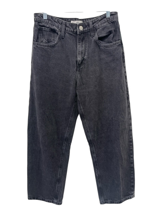 Mango Size 6 Black Wash Cotton Denim Zip & Button Mid Rise Straight Jeans Black Wash / 6