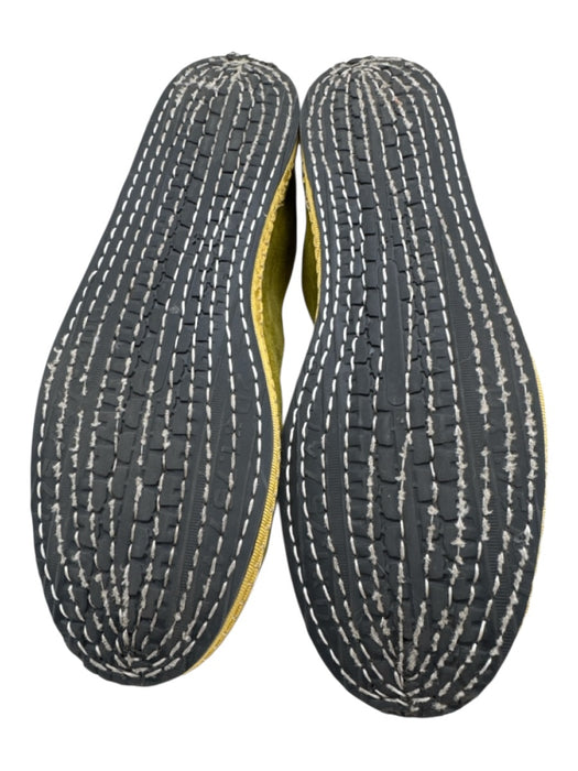 Viani Shoe Size 41 Green & Yellow Velvet whipstitch trim Round Toe Flats Green & Yellow / 41