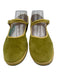 Viani Shoe Size 41 Green & Yellow Velvet whipstitch trim Round Toe Flats Green & Yellow / 41