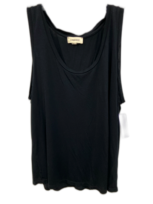 L'agence Size L Black Modal Scoop Neck Tank Top Black / L