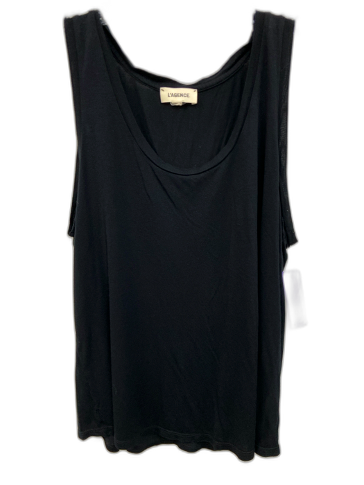 L'agence Size L Black Modal Scoop Neck Tank Top Black / L