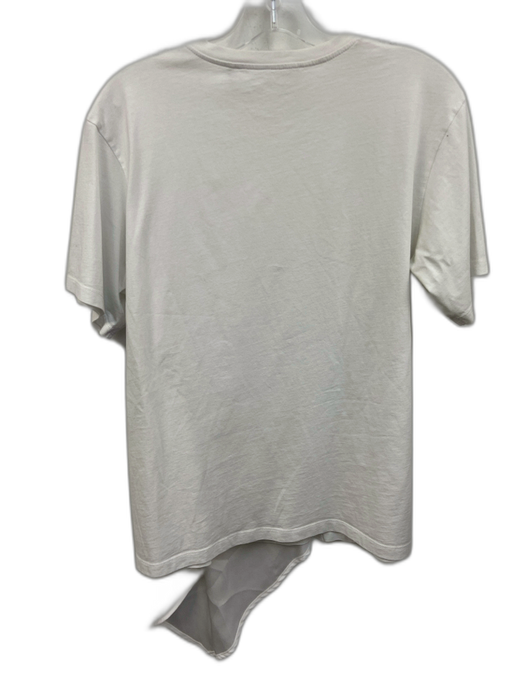 Victoria Victoria Beckham Size M White Cotton Short Sleeve Draped Detail Top White / M
