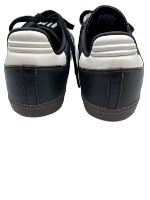 Adidas Shoe Size 7.5 Black White & Beige Leather Suede Stripe Low Top Sneakers Black White & Beige / 7.5