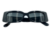 Anine Bing Black Acetate Gradient Lens Logo Rectangle Sunglasses Black