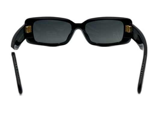 Anine Bing Black Acetate Gradient Lens Logo Rectangle Sunglasses Black