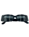 Anine Bing Black Acetate Gradient Lens Logo Rectangle Sunglasses Black