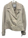 Mango Size L Cream Beige Cotton Blend Water Repellant Double Breasted Jacket Cream Beige / L