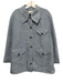 Ganni Size 40 Light Blue Polyester Blend Collared Button Front Textured Coat Light Blue / 40