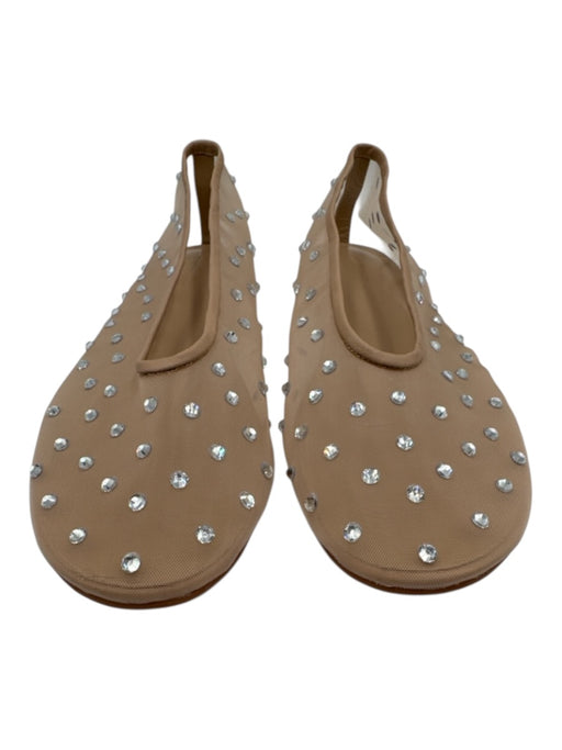 Tony Bianco Shoe Size 9.5 Beige Synthetic Upper Mesh Rhinestone Pump Flats Beige / 9.5
