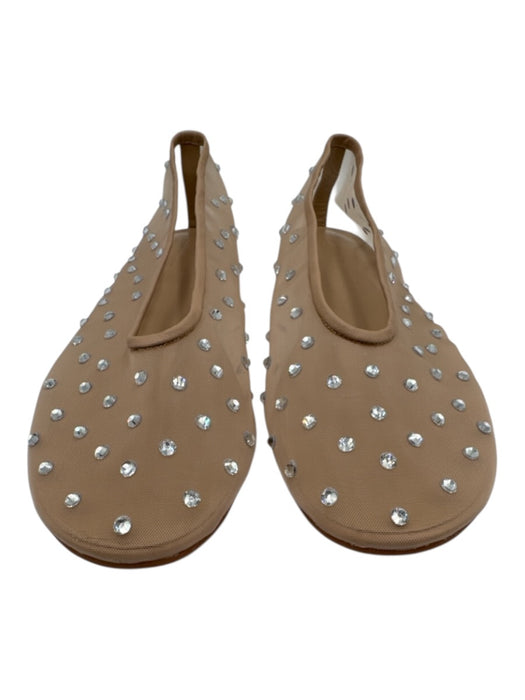 Tony Bianco Shoe Size 9.5 Beige Synthetic Upper Mesh Rhinestone Pump Flats Beige / 9.5
