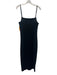 COS Size Medium Black Polyester Blend Spaghetti Strap Ribbed Midi Sheath Dress Black / Medium