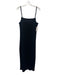 COS Size Medium Black Polyester Blend Spaghetti Strap Ribbed Midi Sheath Dress Black / Medium