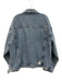 Anine Bing Size Large Light Wash Cotton Denim Button Front Distressed Jacket Light Wash / Large