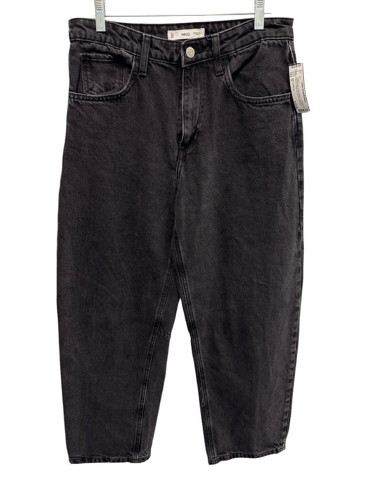 MNG by Mango Size 6 Faded Black Cotton Denim High Rise Pockets Wide Leg Jeans Faded Black / 6