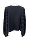 Splendid Size L Black Cotton Blend Round Neck Knit Sleeves Stripe Top Black / L