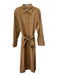 COS Size 12 Tan Brown Cotton Collar Button Shirt Dress Sash Dress Tan Brown / 12