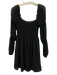 allison & kelly Size S Black Polyester Smocked Polka Dot Sheer Sleeve Mini Dress Black / S