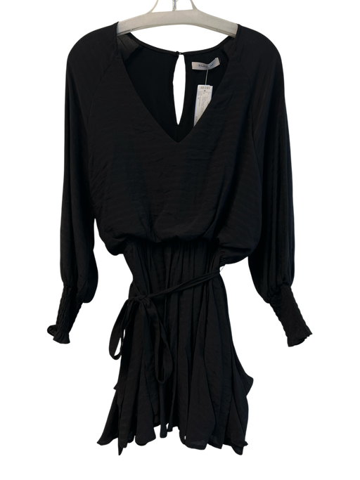 Mustard Seed Size M Black Rayon & Polyester Polyester Lining V Neck Dress Black / M