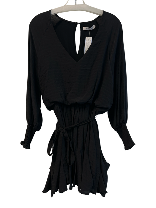 Mustard Seed Size M Black Rayon & Polyester Polyester Lining V Neck Dress Black / M