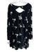 Free People Size SP Black & White 100% Cotton Deep Cowl Neck Baggy Fit Dress Black & White / SP