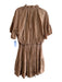 Entro Size Large Light Brown Rayon Blend Elastic Waist Tiered short sleeve Dress Light Brown / Large