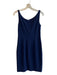 Elie Tahari Size 4 Navy Viscose Blend Sleeveless V Neck Sequin Detail Dress Navy / 4