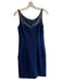 Elie Tahari Size 4 Navy Viscose Blend Sleeveless V Neck Sequin Detail Dress Navy / 4