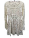 Free People Size 6 Cream Nylon Lace Overlay Floral Lined Skater Dress Cream / 6