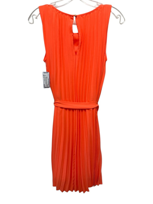 Banana Republic Size 2 Orange Polyester Blend Pleated Sash swing Dress Orange / 2