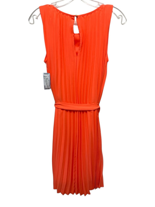 Banana Republic Size 2 Orange Polyester Blend Pleated Sash swing Dress Orange / 2