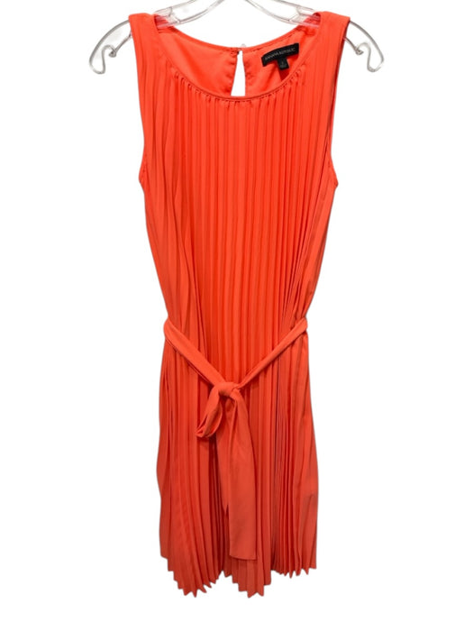 Banana Republic Size 2 Orange Polyester Blend Pleated Sash swing Dress Orange / 2
