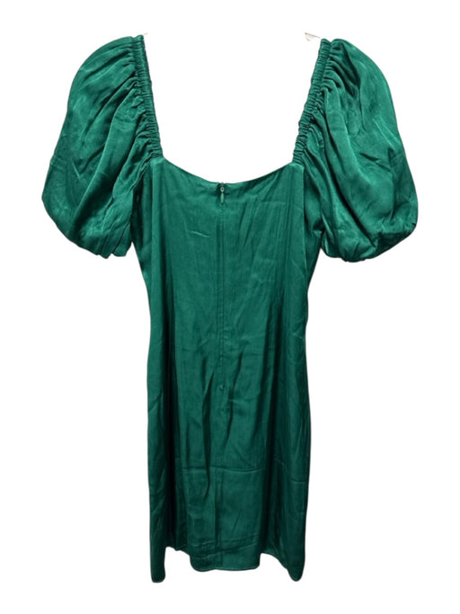 Adelyn Rae Size XS Emerald Green Rayon Blend Satin Empire Waist Mini Dress Emerald Green / XS