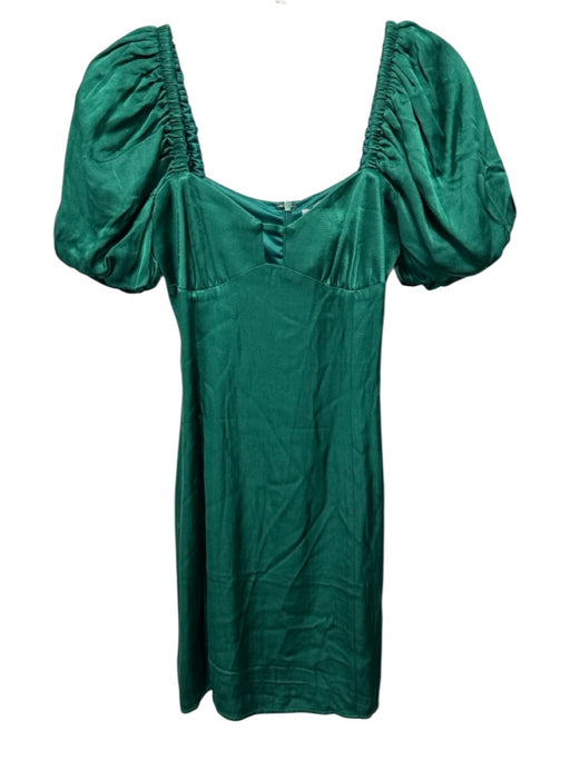 Adelyn Rae Size XS Emerald Green Rayon Blend Satin Empire Waist Mini Dress Emerald Green / XS